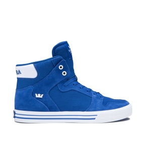 Mens Supra High Top Shoes VAIDER Ocean/white | AU-98910